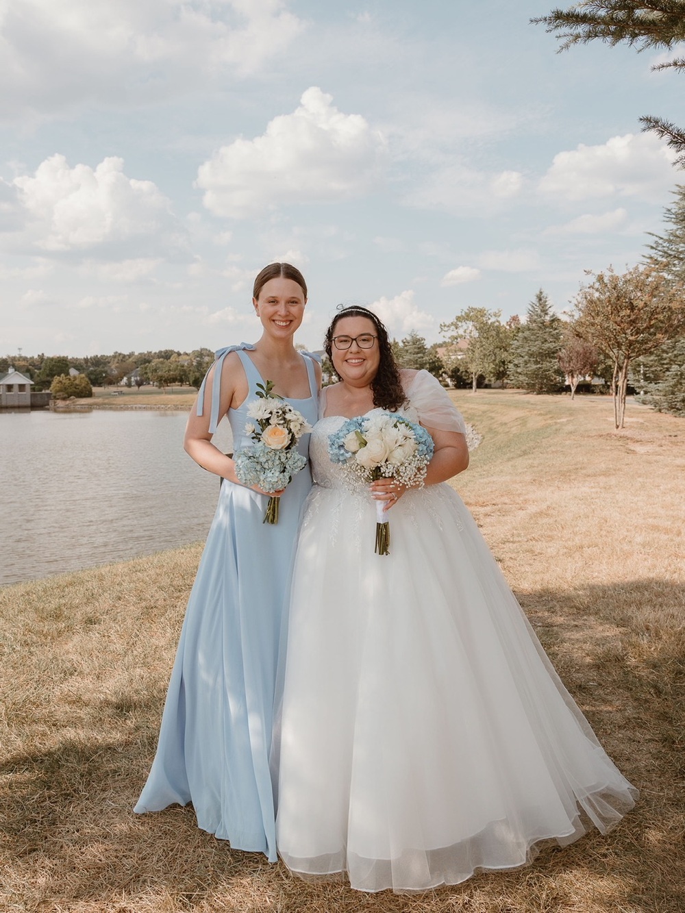 Lulu's Light Blue Tie-Shoulder Wedding Dress - Picture 2 of 5